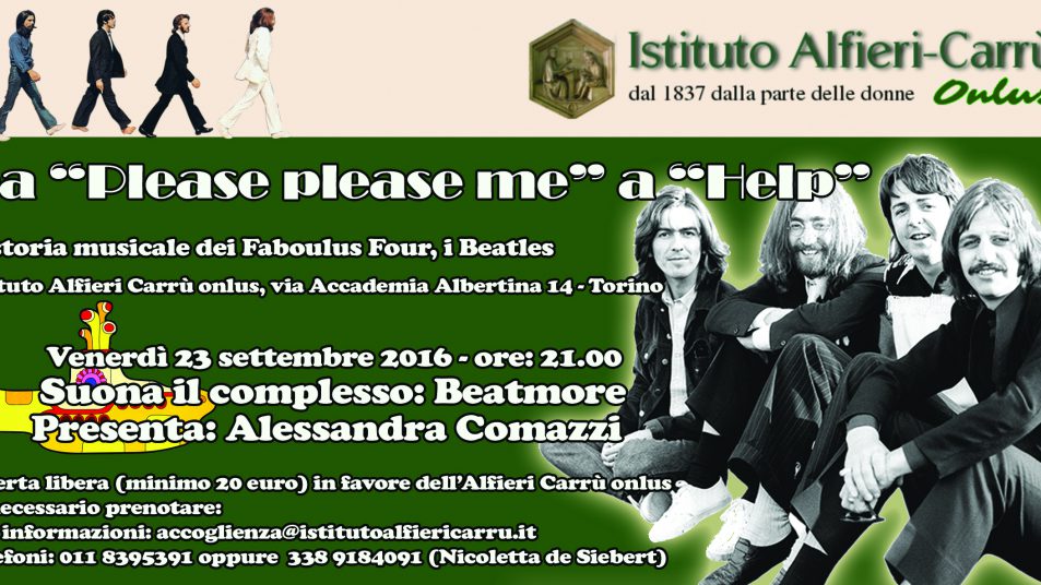 biglietto di invito al concerto beatles istituto alfieri carrù